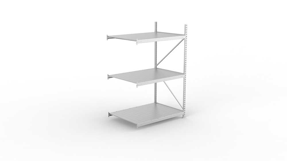 Weitspannregal Anbauregal 220×140×105 cm – Stahlpaneele, verzinkt