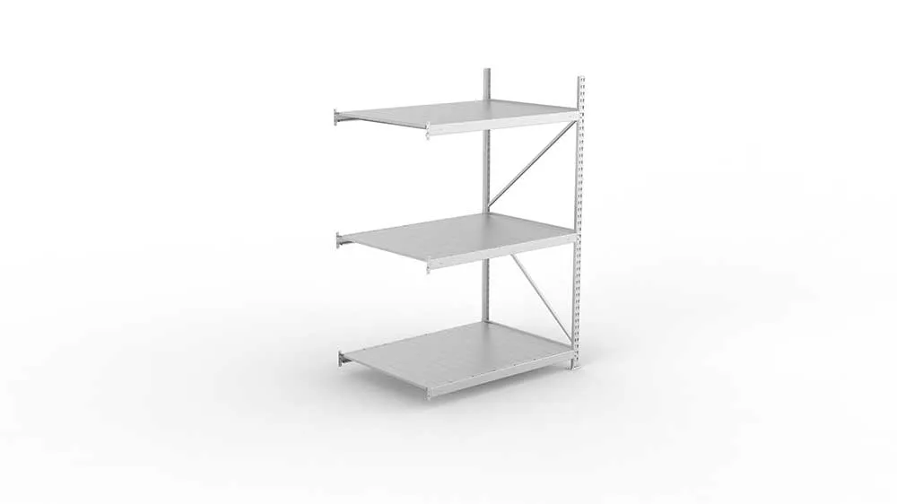 Weitspannregal Anbauregal 220×140×105 cm – Stahlpaneele, verzinkt