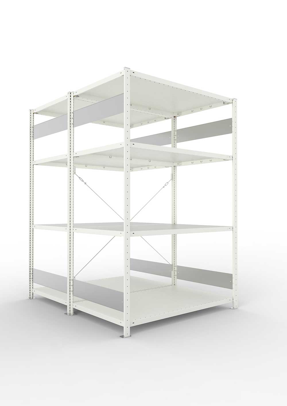 Metallregal Pro-Flex Stecksystem Doppelgrundregal – 200×130×80 cm, 230 kg, RAL 7035