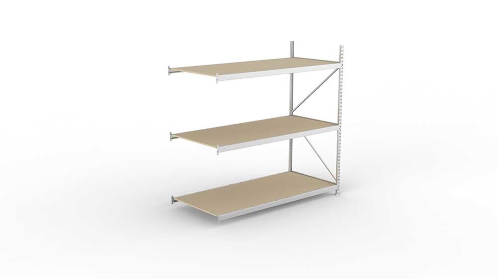Weitspannregal Anbauregal 220×220×105 cm – Spanplatten, verzinkt