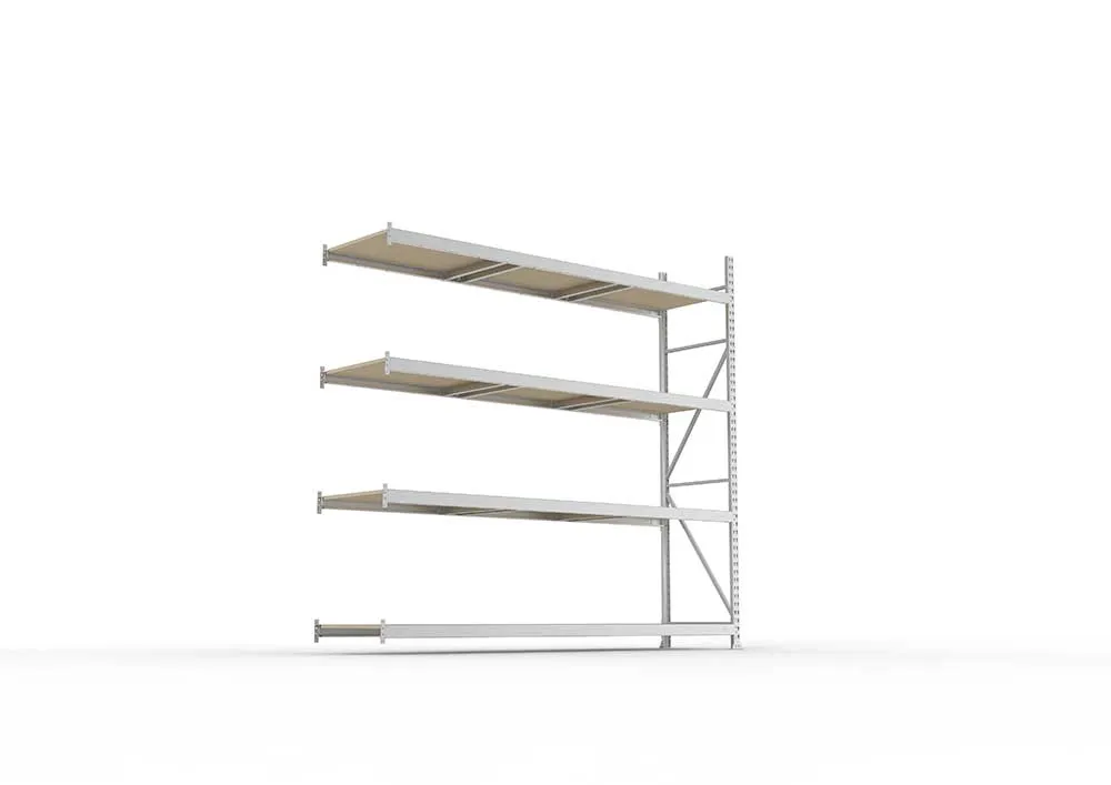 Weitspannregal  Anbauregal 2500 mm mm x 2600 mm x 650 mm verzinkt komplett mit Spanplatten mit 4 Böden Weitspannregal  Lagerknecht