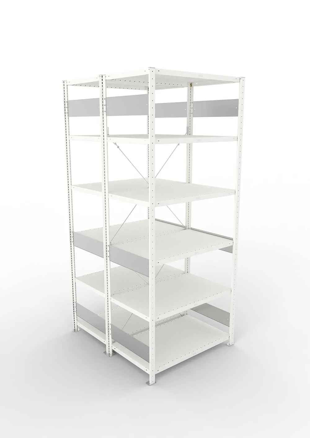 Metallregal Pro-Flex Stecksystem Doppelgrundregal – 250×100×50 cm, 230 kg, RAL 7035