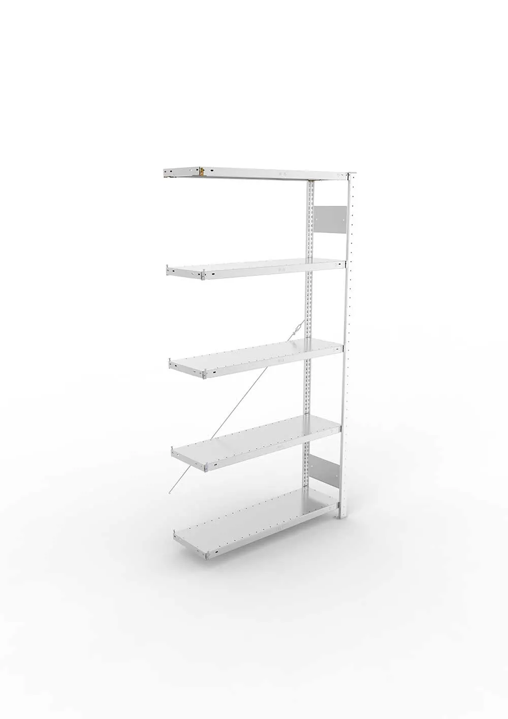 Metallregal Pro-Flex Stecksystem Anbauregal – 200×100×30 cm, 150 kg, verzinkt, 5 Böden