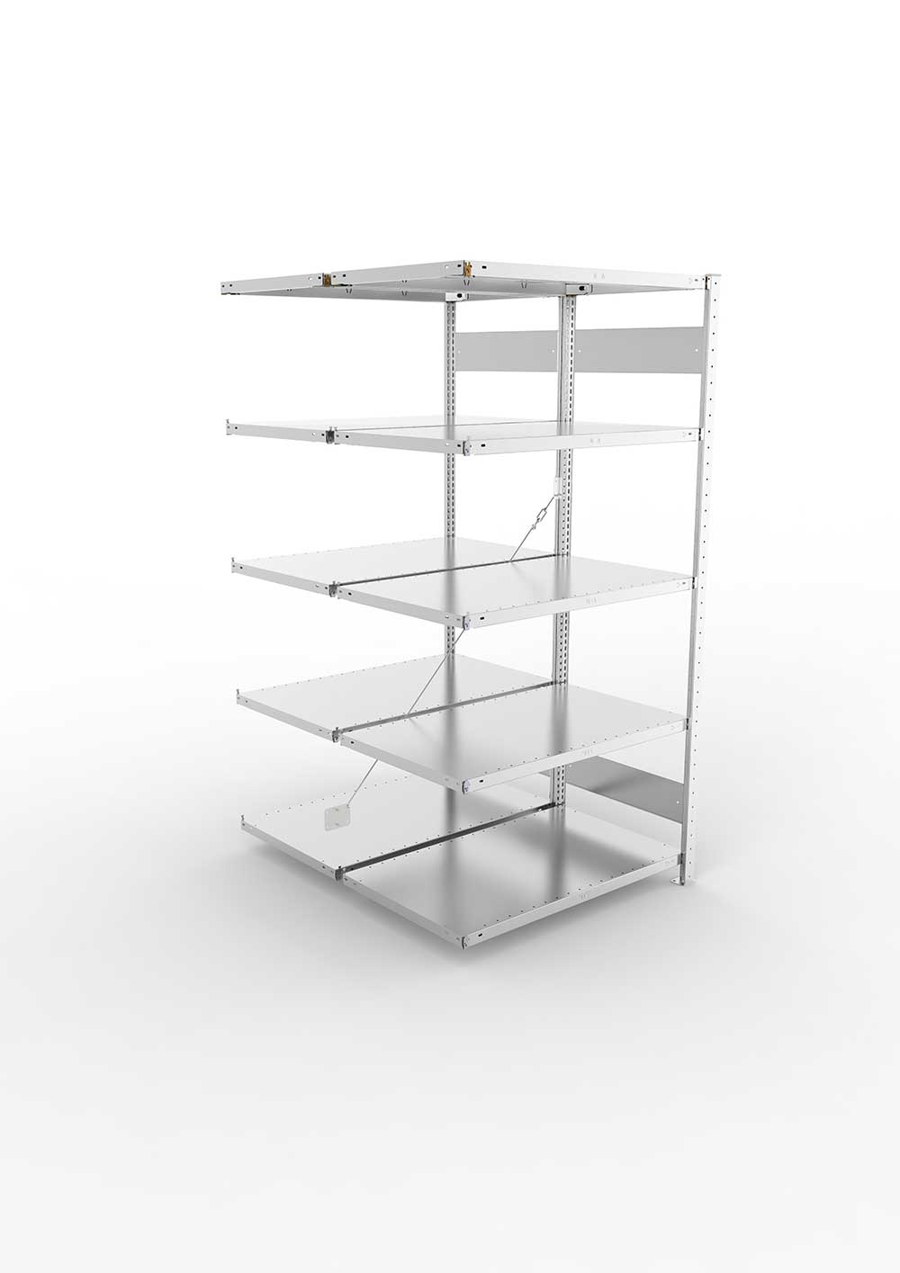 Metallregal Pro-Max Stecksystem Doppelanbauregal – 200×100×60 cm, 150 kg, verzinkt
