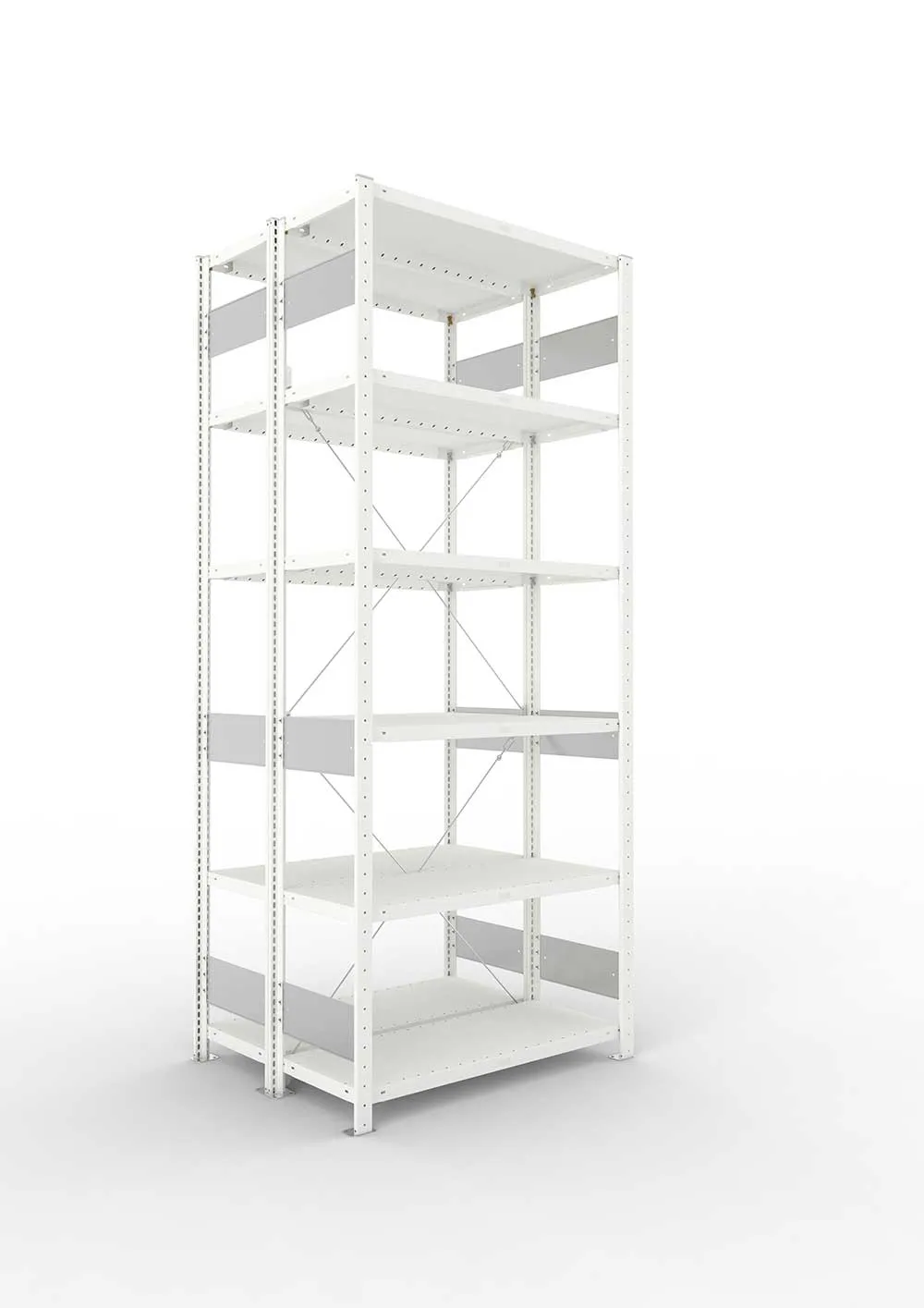 Metallregal Pro-Flex Stecksystem Doppelgrundregal – 250×100×30 cm, 230 kg, RAL 7035
