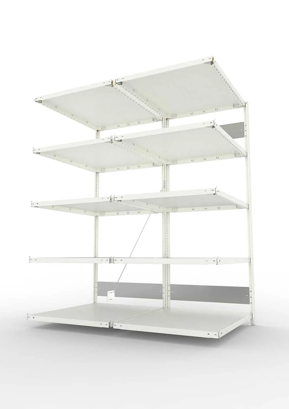 Metallregal Pro-Flex Stecksystem Doppelanbauregal – 200×100×80 cm, 230 kg, RAL 7035