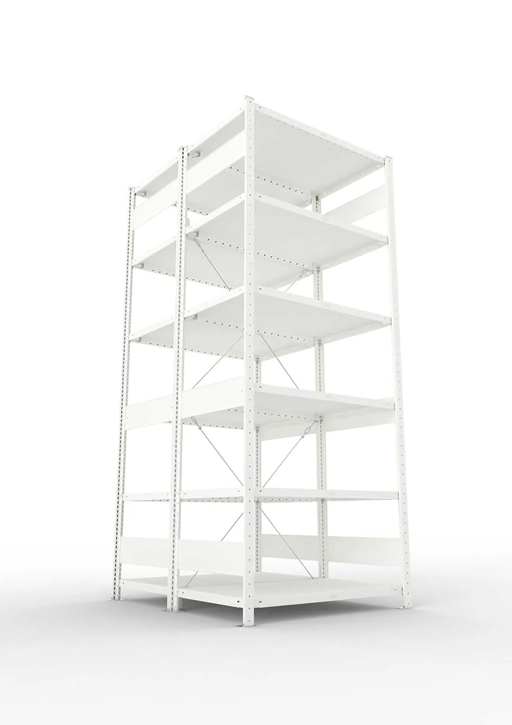 Metallregal Pro-Max Stecksystem Doppelgrundregal – 250×100×60 cm, 230 kg, RAL 7035