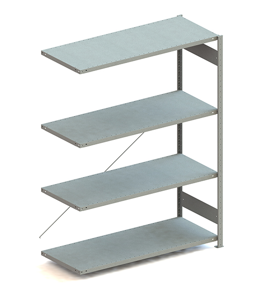 Metallregal Pro-Max Stecksystem Anbauregal – 200×150×60 cm, 200 kg, verzinkt, 4 Böden