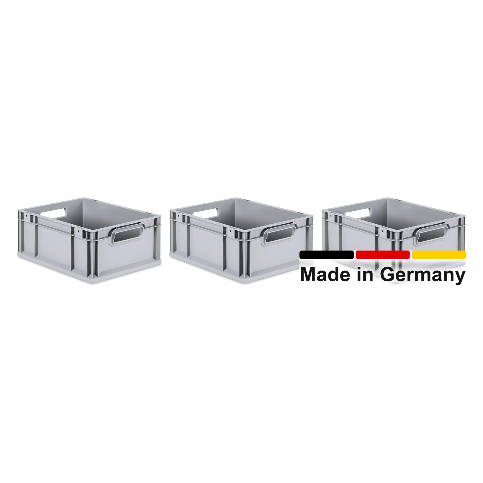 3x Eurobox 40x30x17 cm mit Deckel - NextGen, Griffe offen