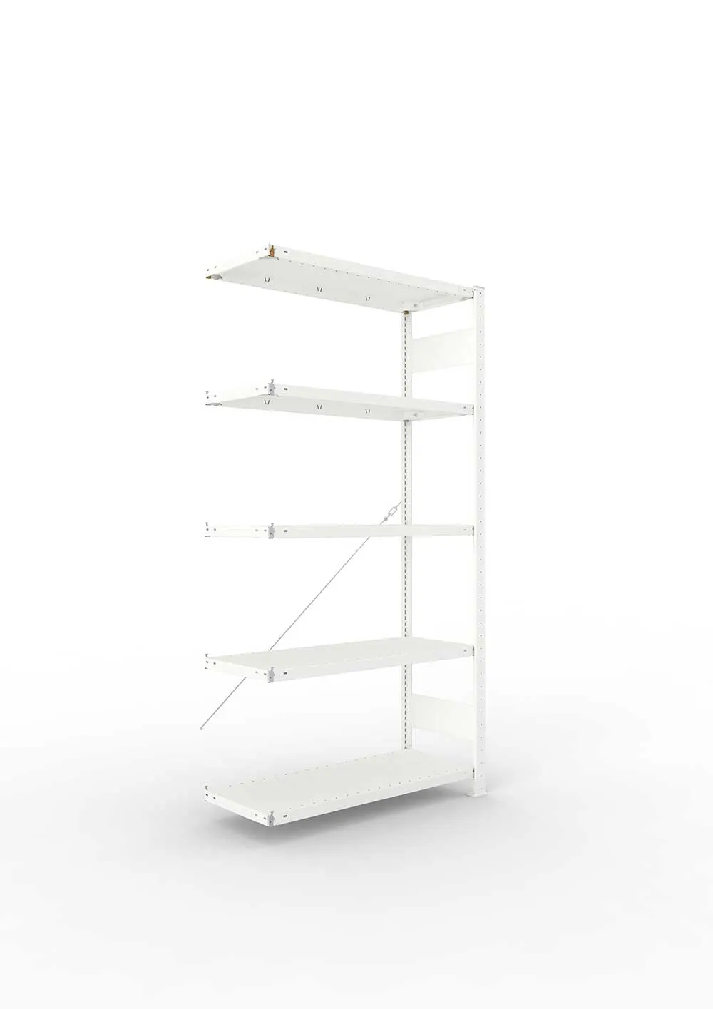 Metallregal Pro-Max Stecksystem Anbauregal – 200×100×40 cm, 150 kg, RAL 7035, 5 Böden
