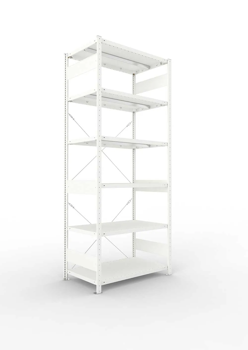 Metallregal Pro-Max Stecksystem Grundregal – 250×100×60 cm, 330 kg, RAL 7035, 6 Böden