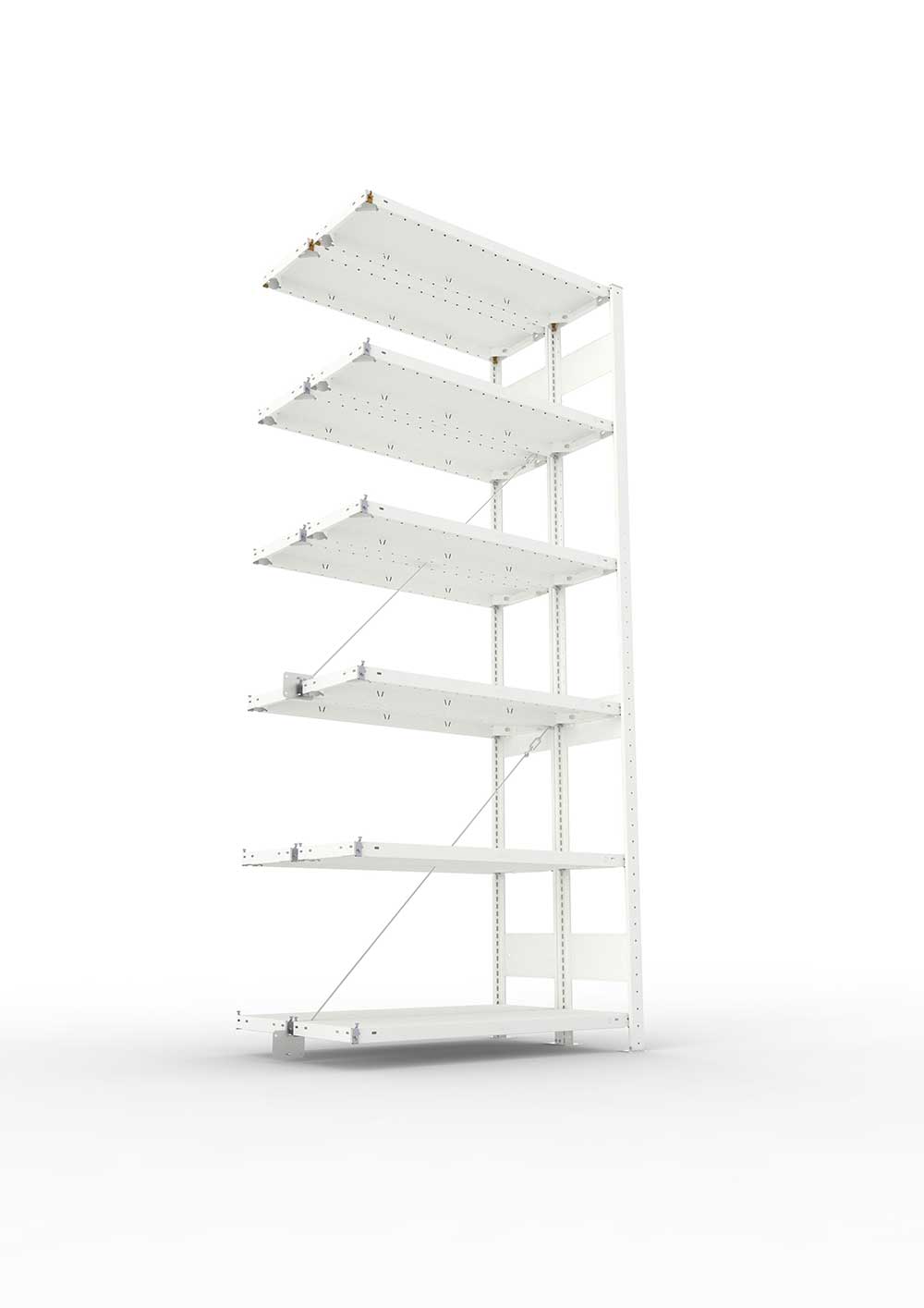 Metallregal Pro-Max Stecksystem Doppelanbauregal – 250×100×30 cm, 150 kg, RAL 7035