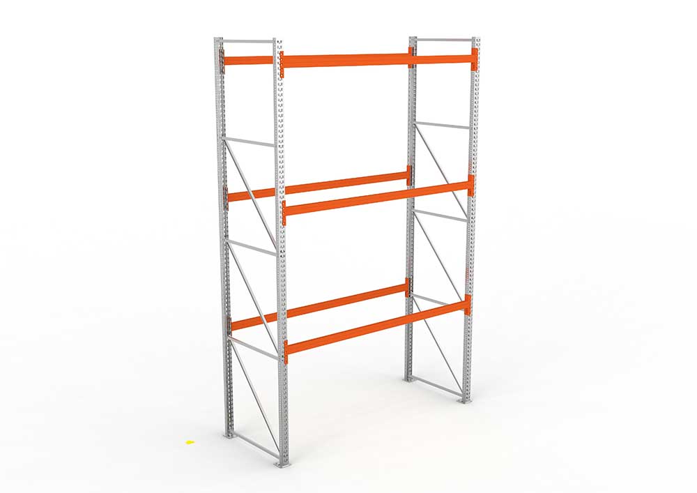 Palettenregal Stabil Grundregal – 440×270×110 cm, 4 Ebenen