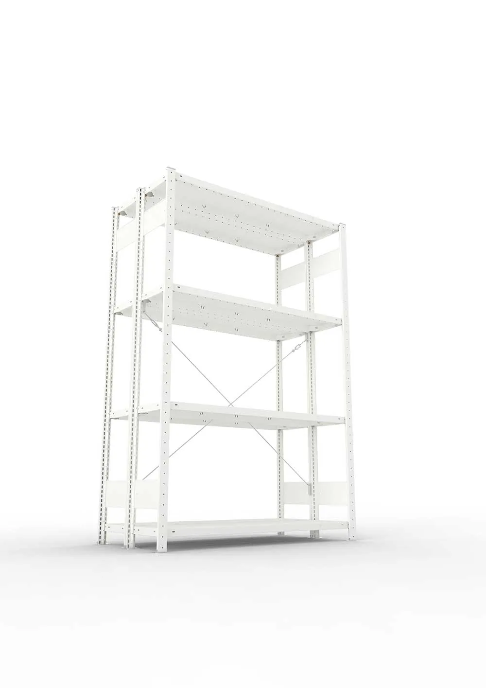 Metallregal Pro-Max Stecksystem Doppelgrundregal – 200×130×30 cm, 230 kg, RAL 7035