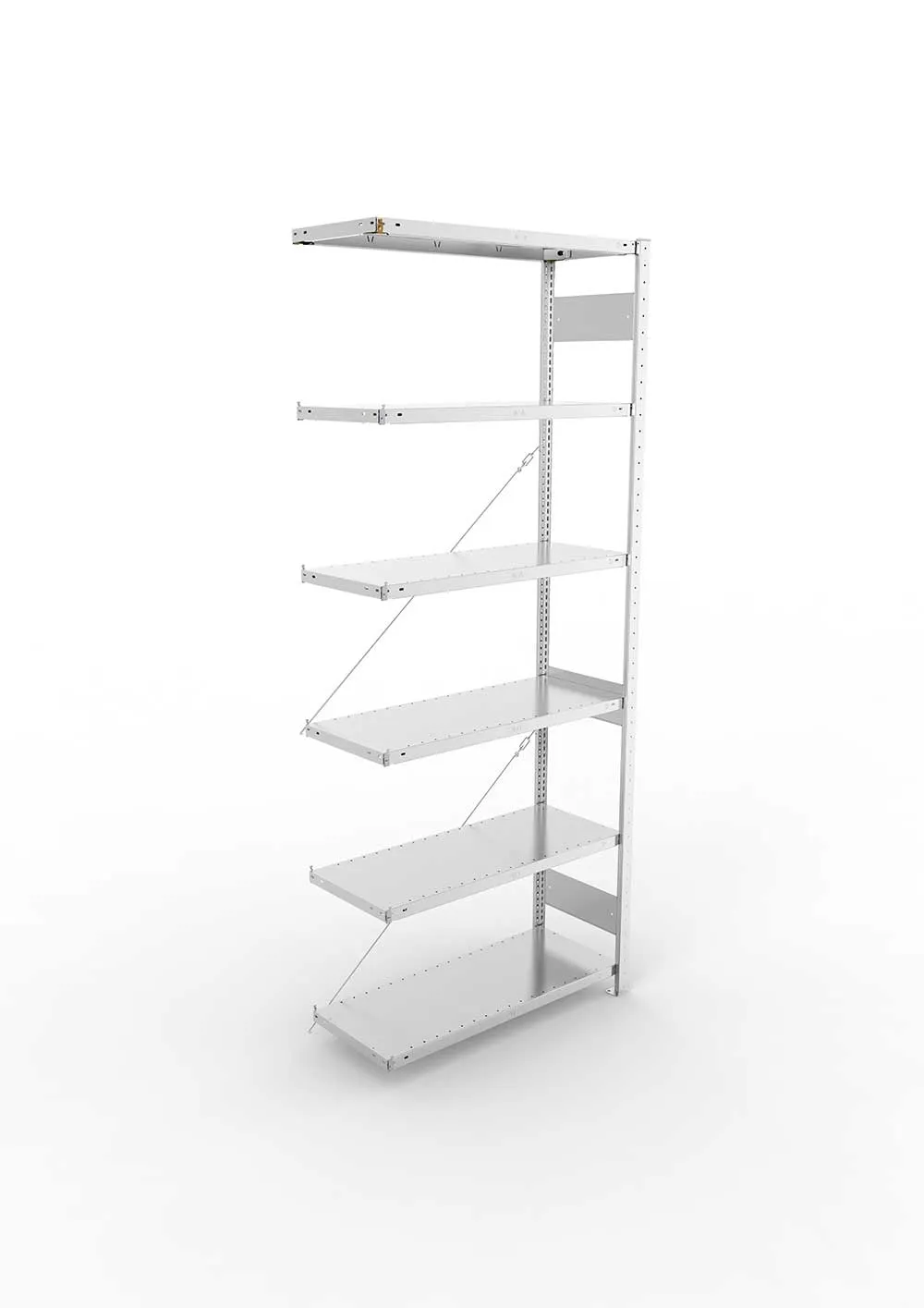 Metallregal Pro-Max Stecksystem Anbauregal – 250×100×40 cm, 150 kg, verzinkt, 6 Böden