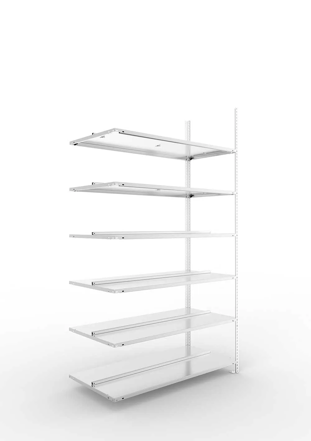 Büroregal Pro Schraubsystem Anbauregal – 220×125×60 cm, verzinkt