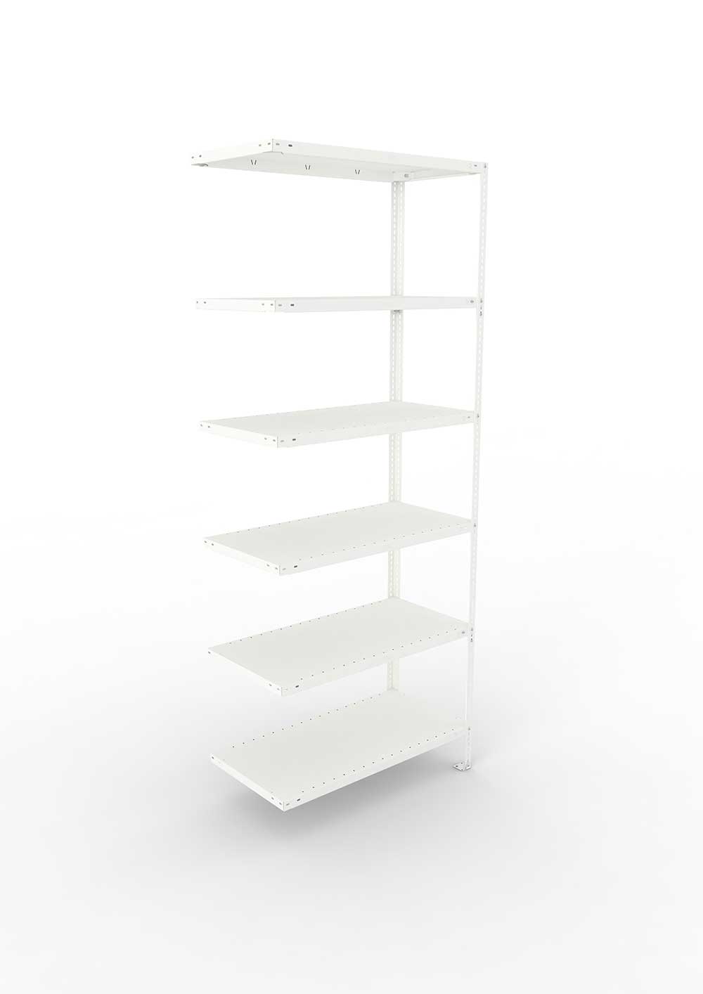 Schraubregal Pro Anbauregal – 250×100×50 cm, 150 kg, RAL 7035