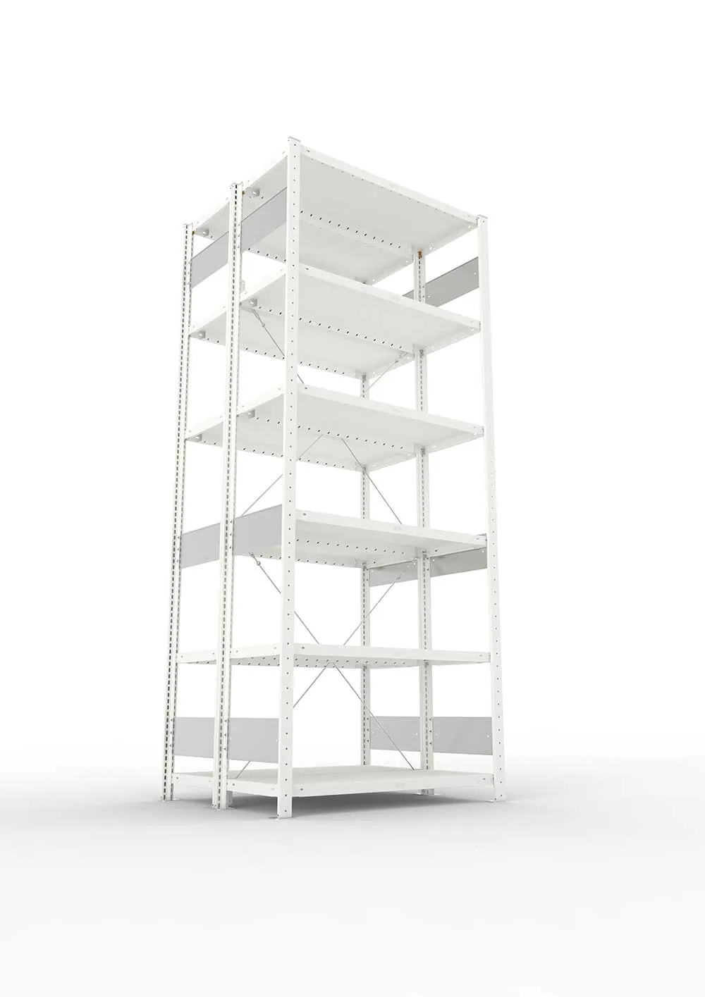 Metallregal Pro-Flex Stecksystem Doppelgrundregal – 250×100×30 cm, 230 kg, RAL 7035