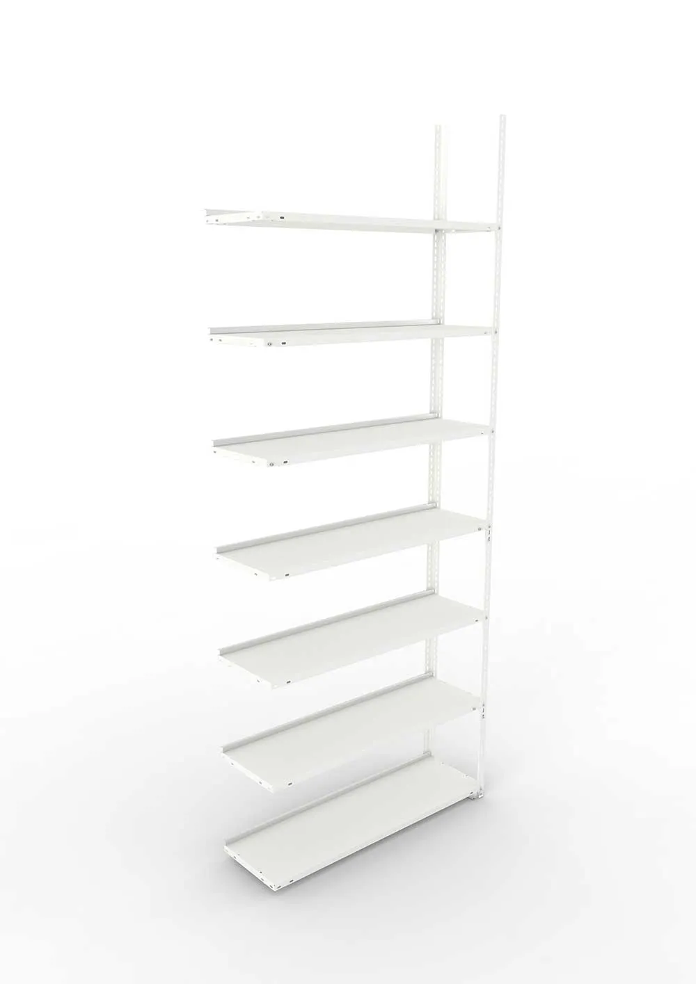 Büroregal Pro Schraubsystem Anbauregal – 250×100×30 cm, RAL 7035, einseitig