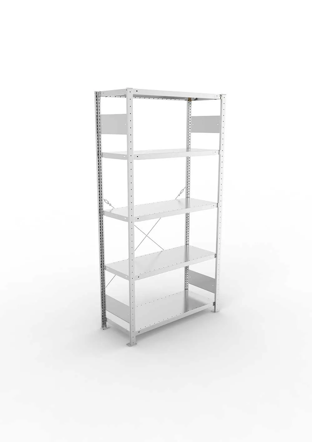 Kellerregal Pro-Flex Stecksystem Grundregal – 200×100×40 cm, 230 kg, verzinkt, 5 Böden