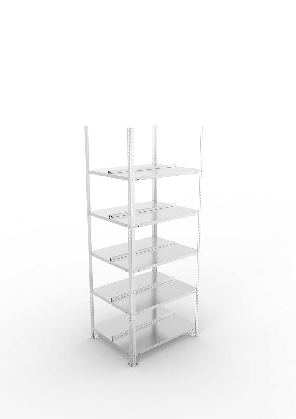 Büroregal Pro Schraubsystem Grundregal – 185×75×60 cm, verzinkt