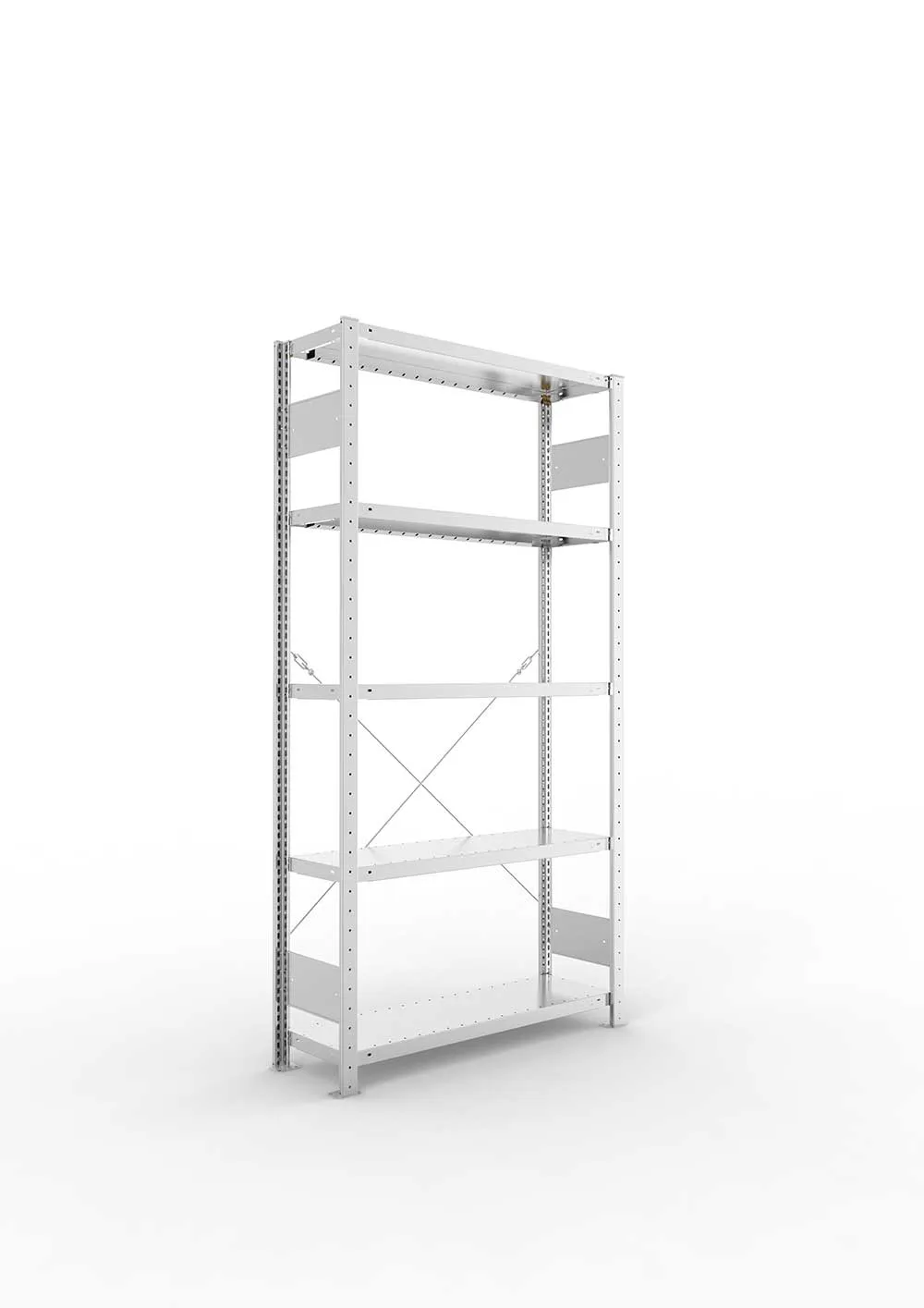Kellerregal Pro-Flex Stecksystem Grundregal – 200×100×30 cm, 230 kg, verzinkt, 5 Böden