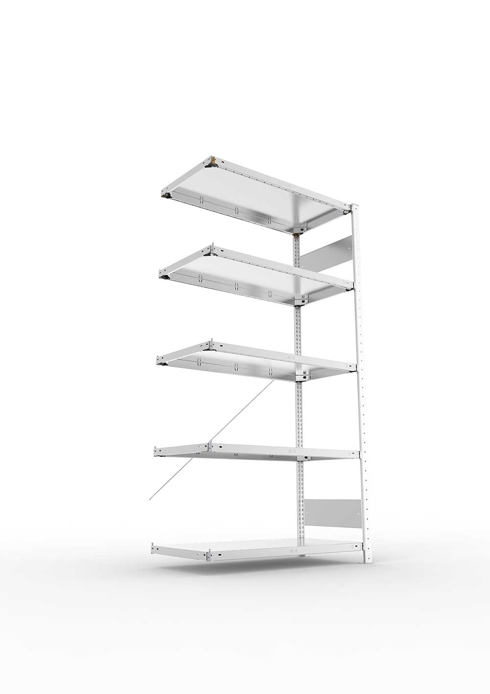 Kellerregal Pro-Flex Stecksystem Anbauregal – 200×100×50 cm, 150 kg, verzinkt, 5 Böden
