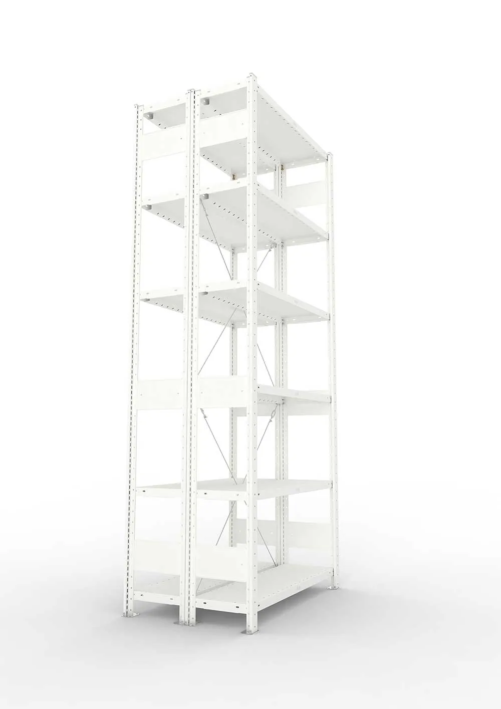 Metallregal Pro-Max Stecksystem Doppelgrundregal – 250×100×30 cm, 230 kg, RAL 7035