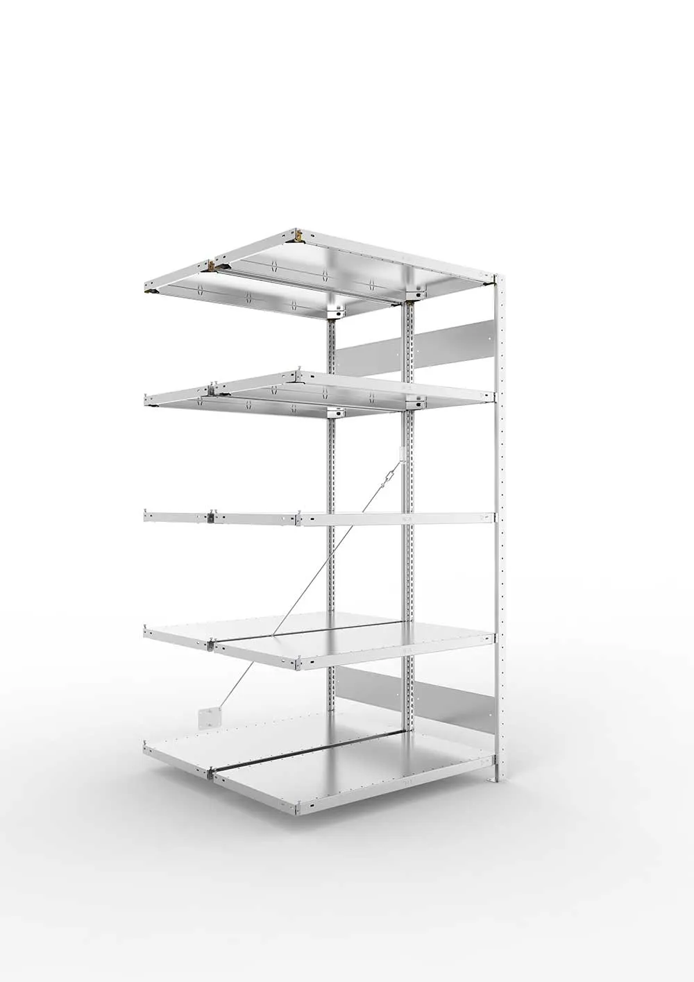 Metallregal Pro-Flex Stecksystem Doppelanbauregal – 200×100×50 cm, 150 kg, verzinkt