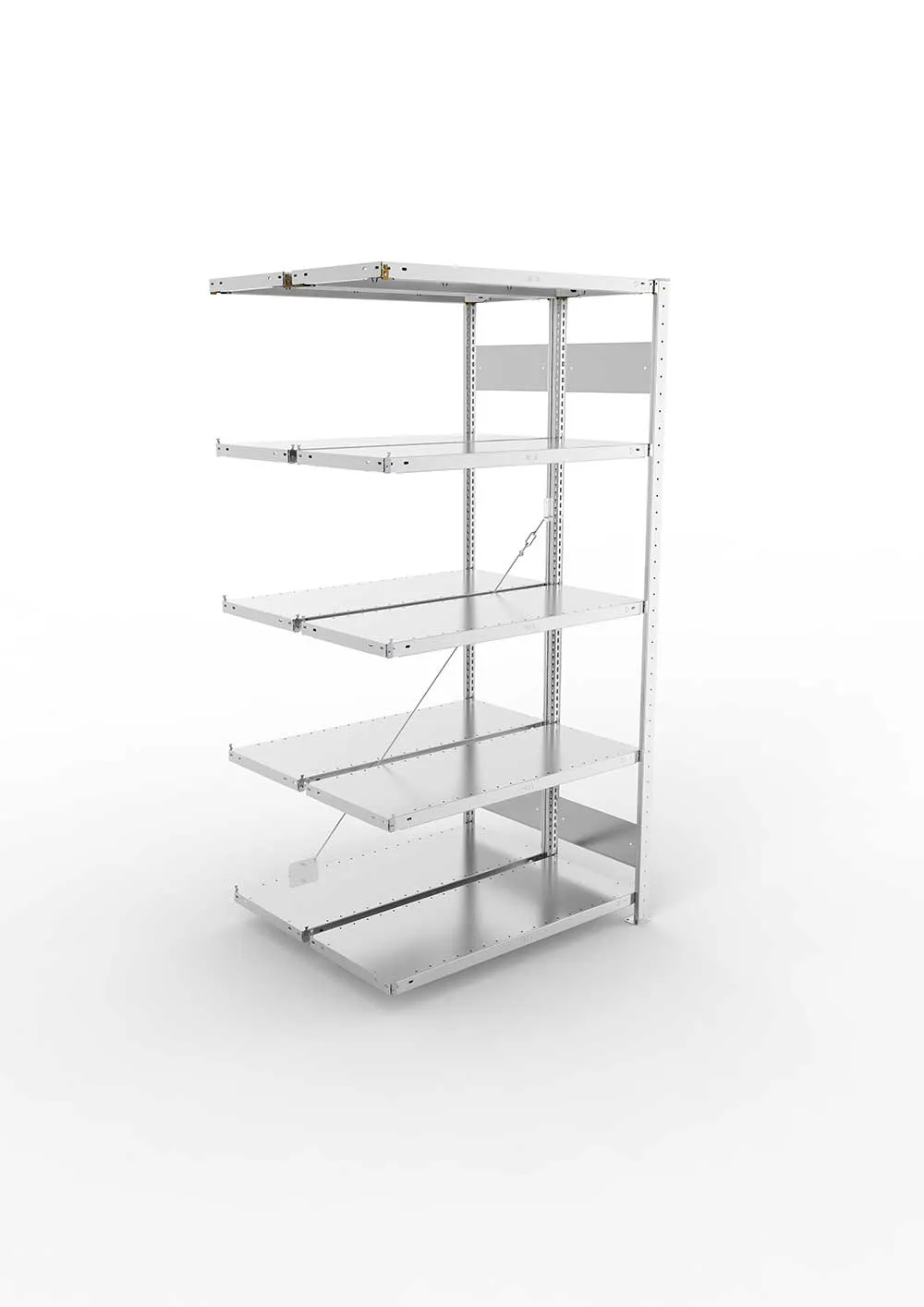 Metallregal Pro-Flex Stecksystem Doppelanbauregal – 200×100×40 cm, 150 kg, verzinkt
