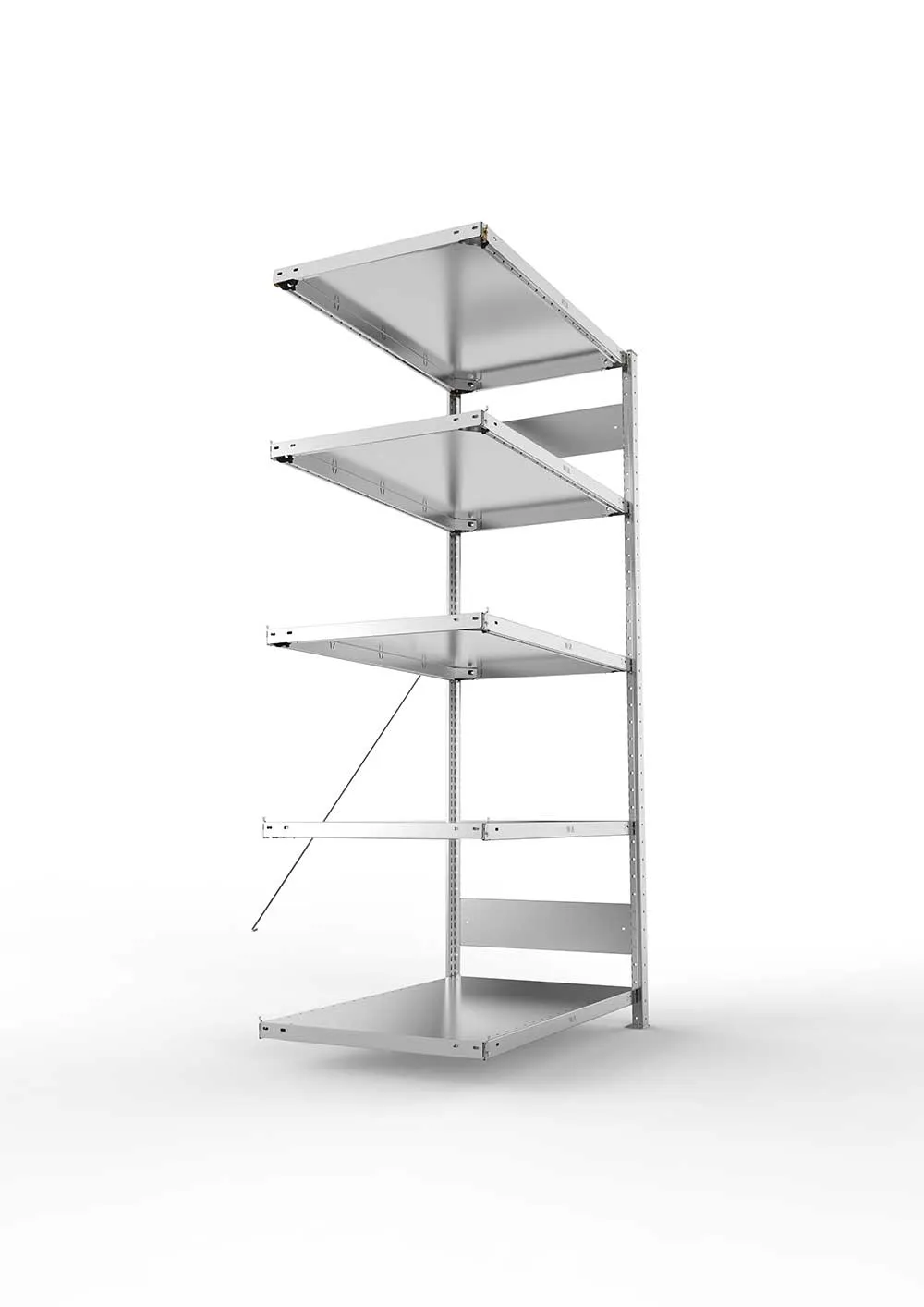 Metallregal Pro-Max Stecksystem Anbauregal – 200×100×60 cm, 150 kg, verzinkt, 5 Böden