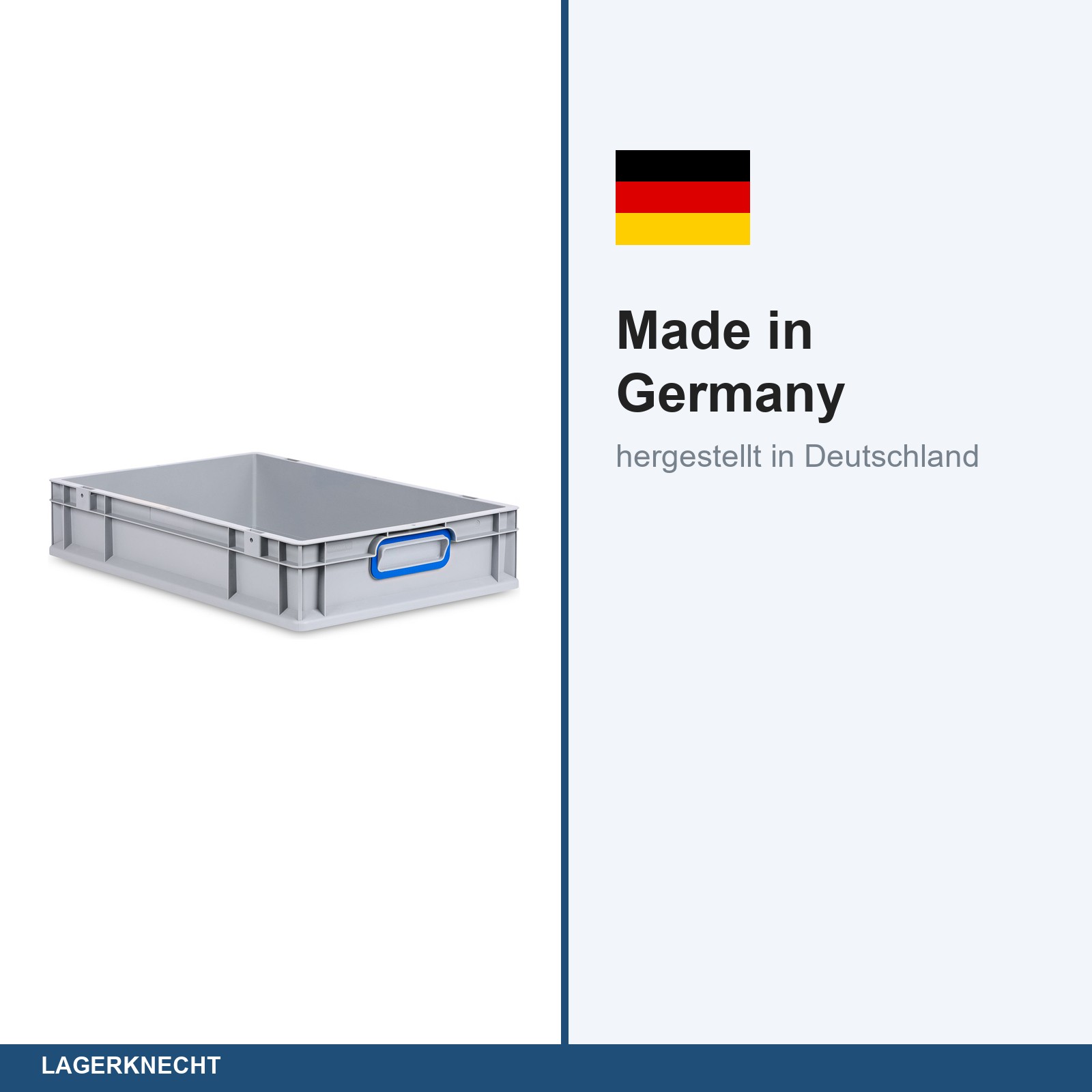 Eurobox 60x40x12 cm, NextGen, Griffe geschl., blau