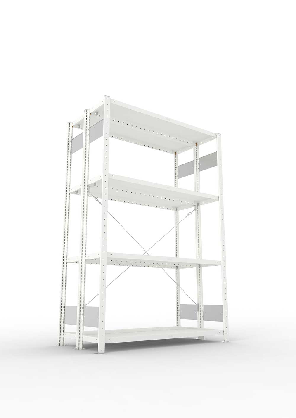 Metallregal Pro-Flex Stecksystem Doppelgrundregal – 200×130×30 cm, 230 kg, RAL 7035