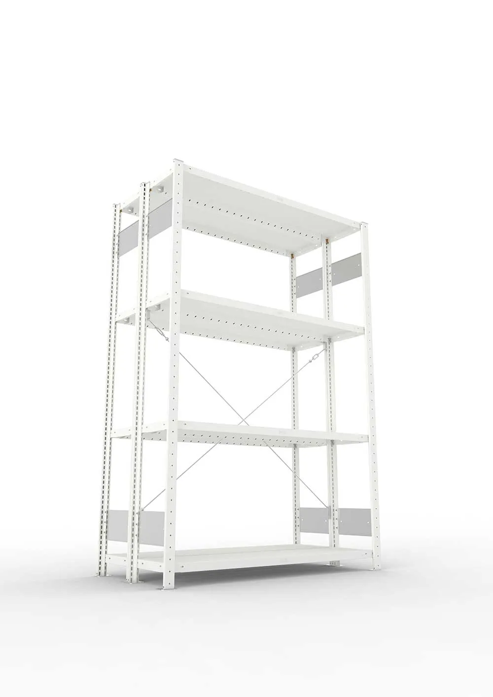Metallregal Pro-Flex Stecksystem Doppelgrundregal – 200×130×30 cm, 230 kg, RAL 7035