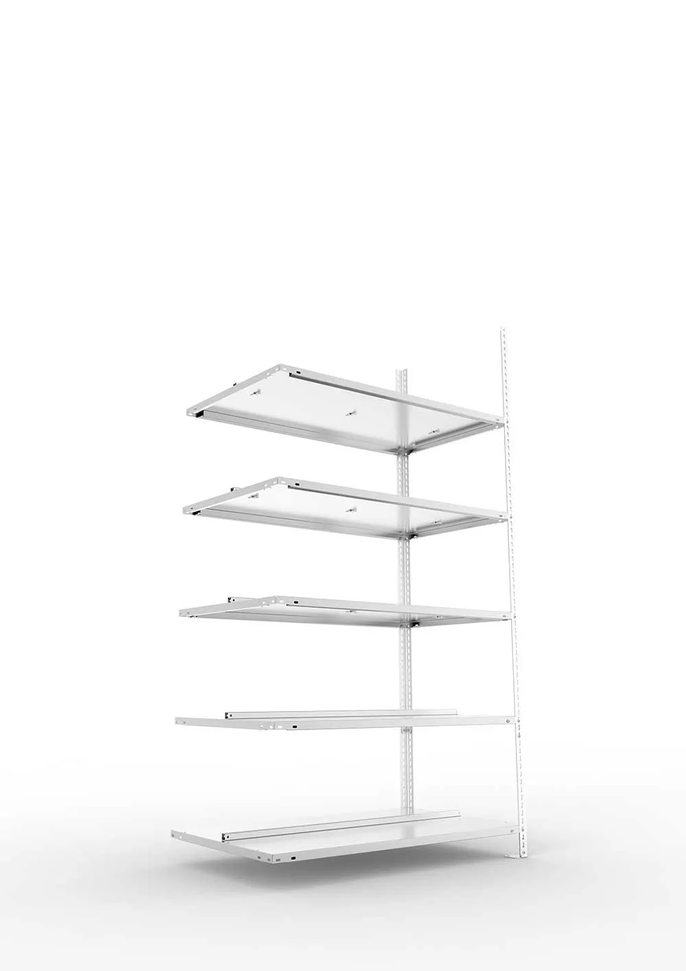 Büroregal Pro Schraubsystem Anbauregal – 185×100×60 cm, verzinkt, doppelseitig