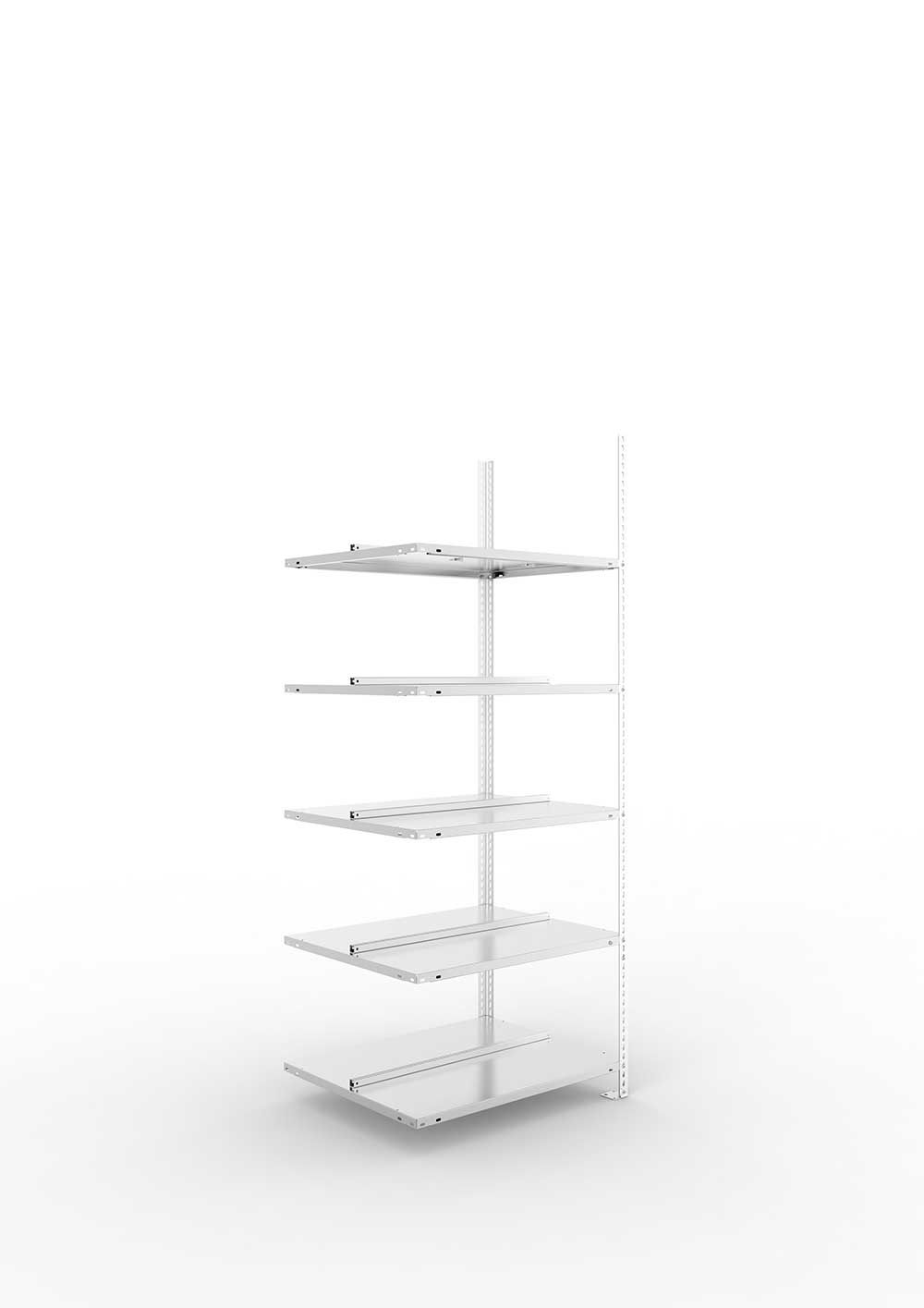 Büroregal Aktenregal AR 1850 x 750 x 600 kpl. vzk mit 5 Böden ohne Abdeckboden in der Frontalansicht – ideal für Produktdetails