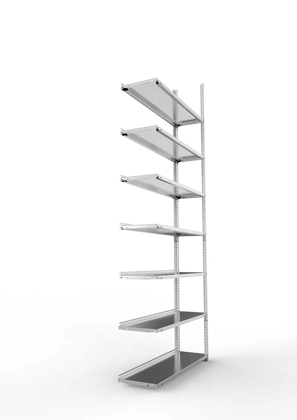 Büroregal Pro Schraubsystem Anbauregal – 250×100×30 cm, verzinkt, einseitig