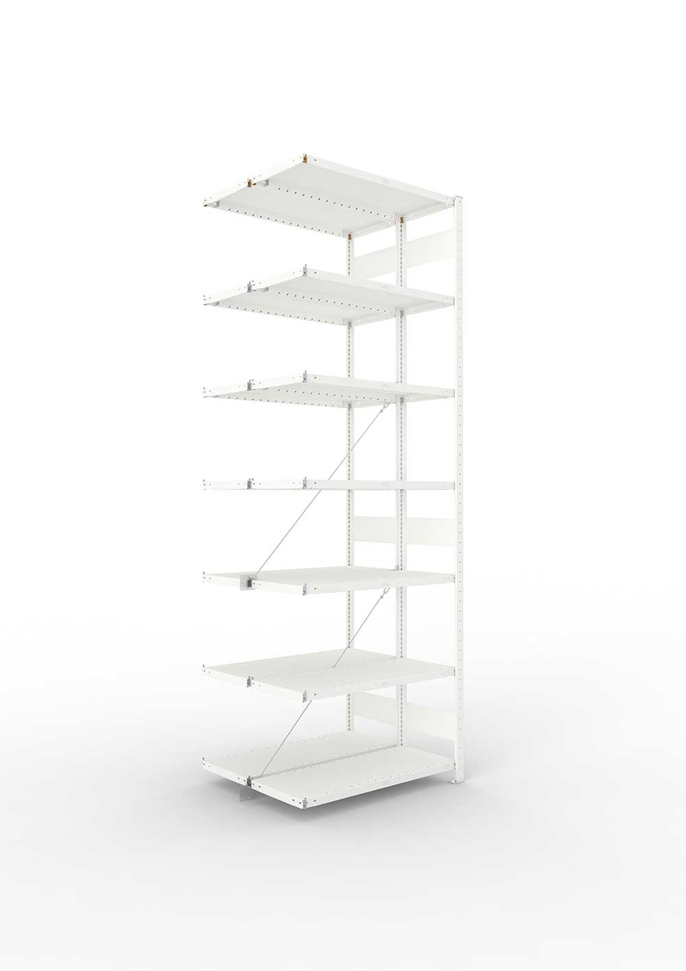 Metallregal Pro-Max Stecksystem Doppelanbauregal – 300×100×40 cm, 230 kg, RAL 7035