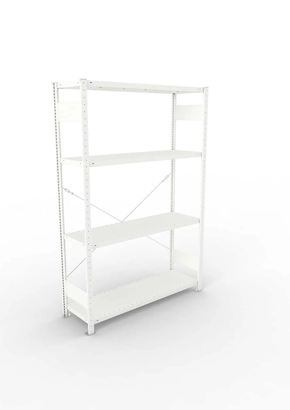 Metallregal Pro-Max Stecksystem Grundregal – 200×130×40 cm, 230 kg, RAL 7035, 4 Böden