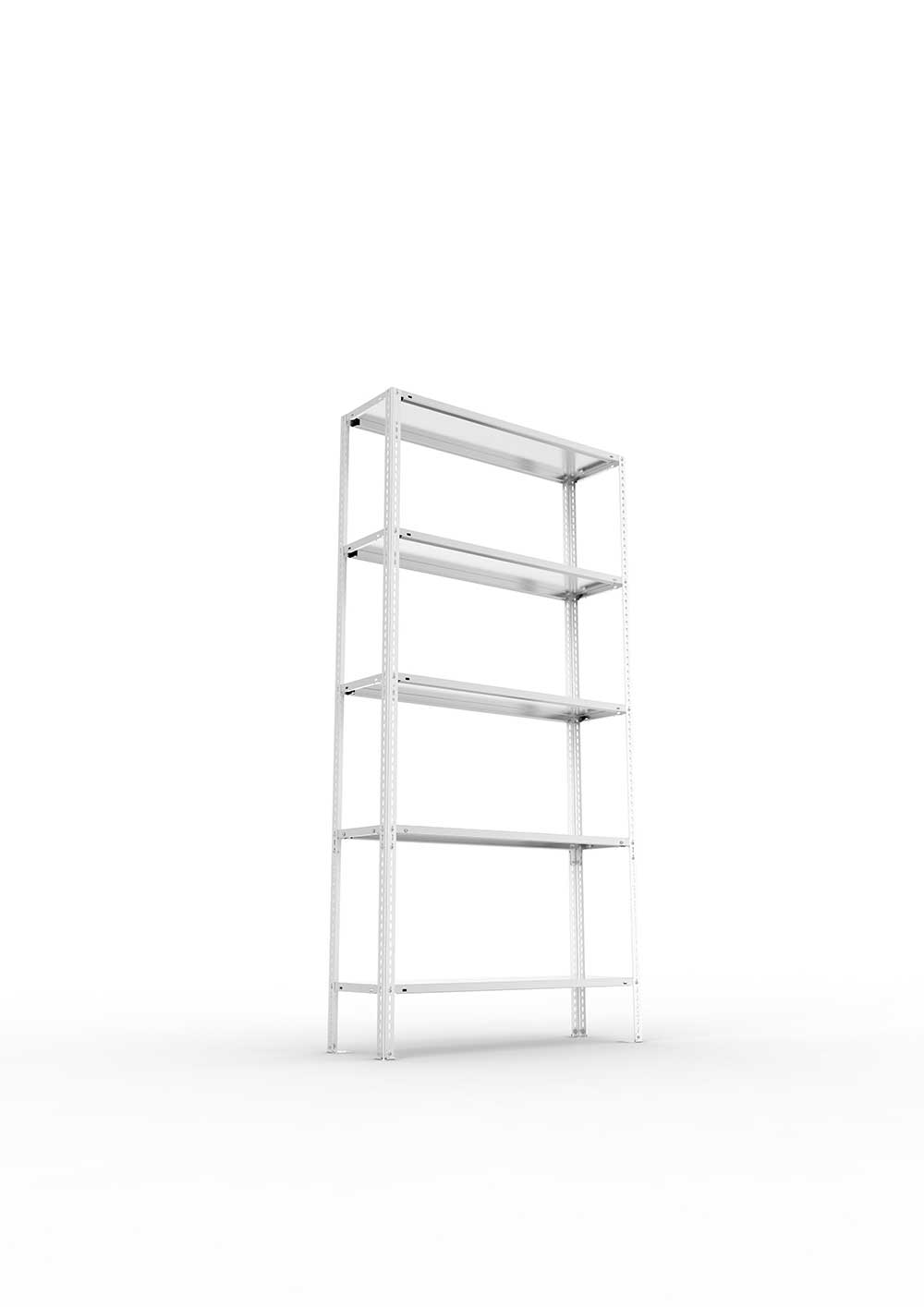 Kellerregal Pro Schraubsystem Grundregal 200×100×30 cm, 80 kg, 5 Böden, verzinkt