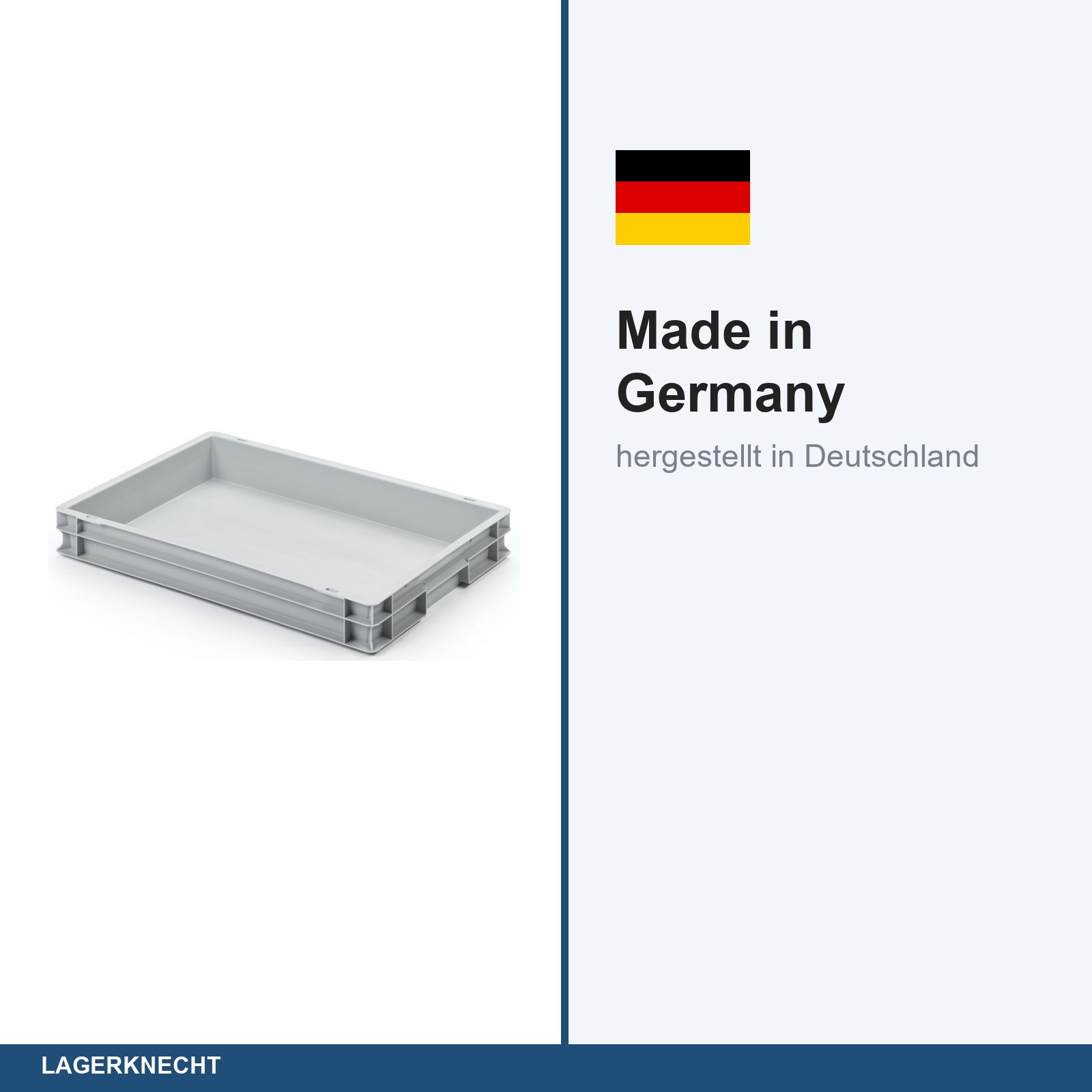 Eurobox 60x40x8 cm mit Scharnierdeckel, UNISTA
