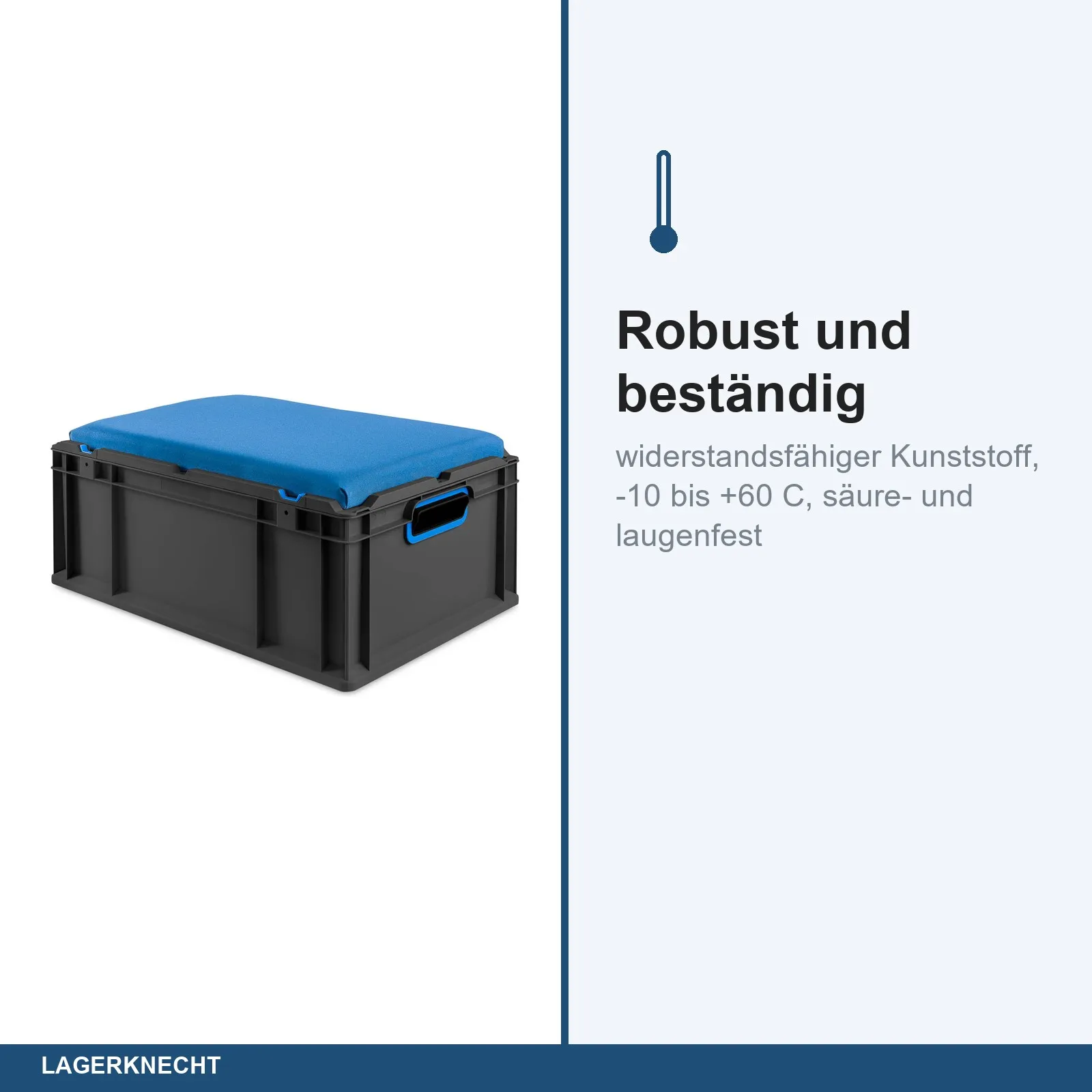 Seat Box 60x40x27 cm, NextGen Cycle, Griffe offen, blau
