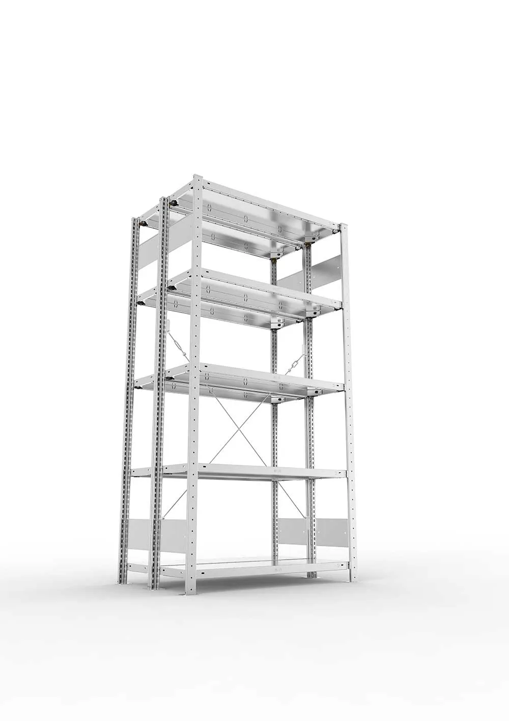 Metallregal Pro-Flex Stecksystem Doppelgrundregal – 200×100×30 cm, 150 kg, verzinkt