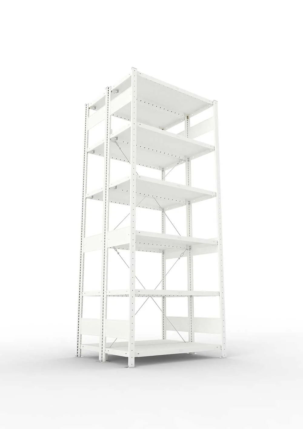 Metallregal Pro-Max Stecksystem Doppelgrundregal – 250×100×40 cm, 230 kg, RAL 7035