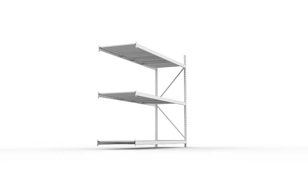 Weitspannregal Anbauregal 220×260×80 cm – Stahlpaneele, verzinkt