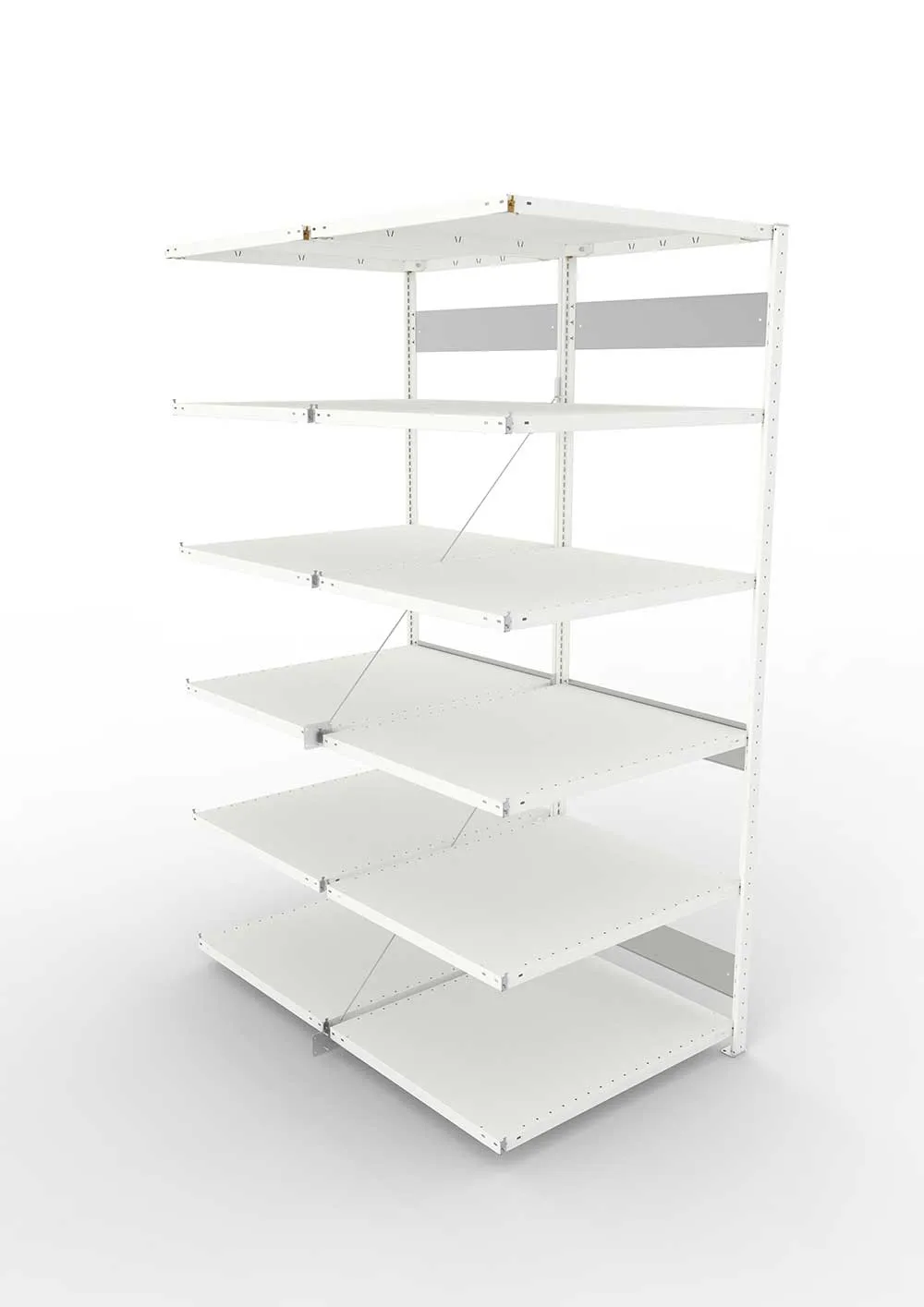 Metallregal Pro-Flex Stecksystem Doppelanbauregal – 250×100×80 cm, 230 kg, RAL 7035