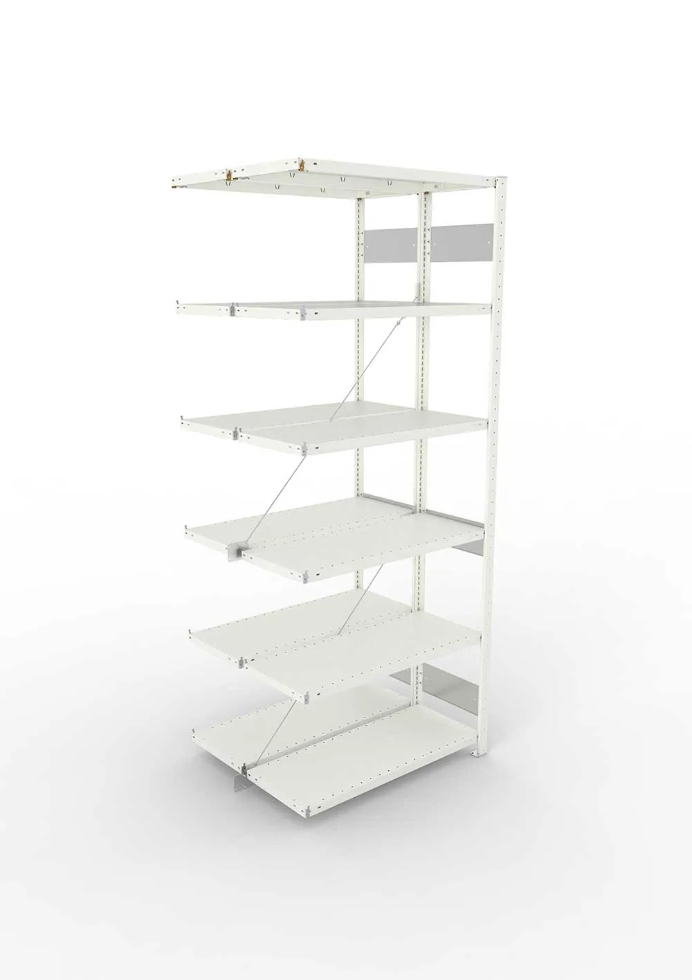 Metallregal Pro-Flex Stecksystem Doppelanbauregal – 250×100×40 cm, 150 kg, RAL 7035