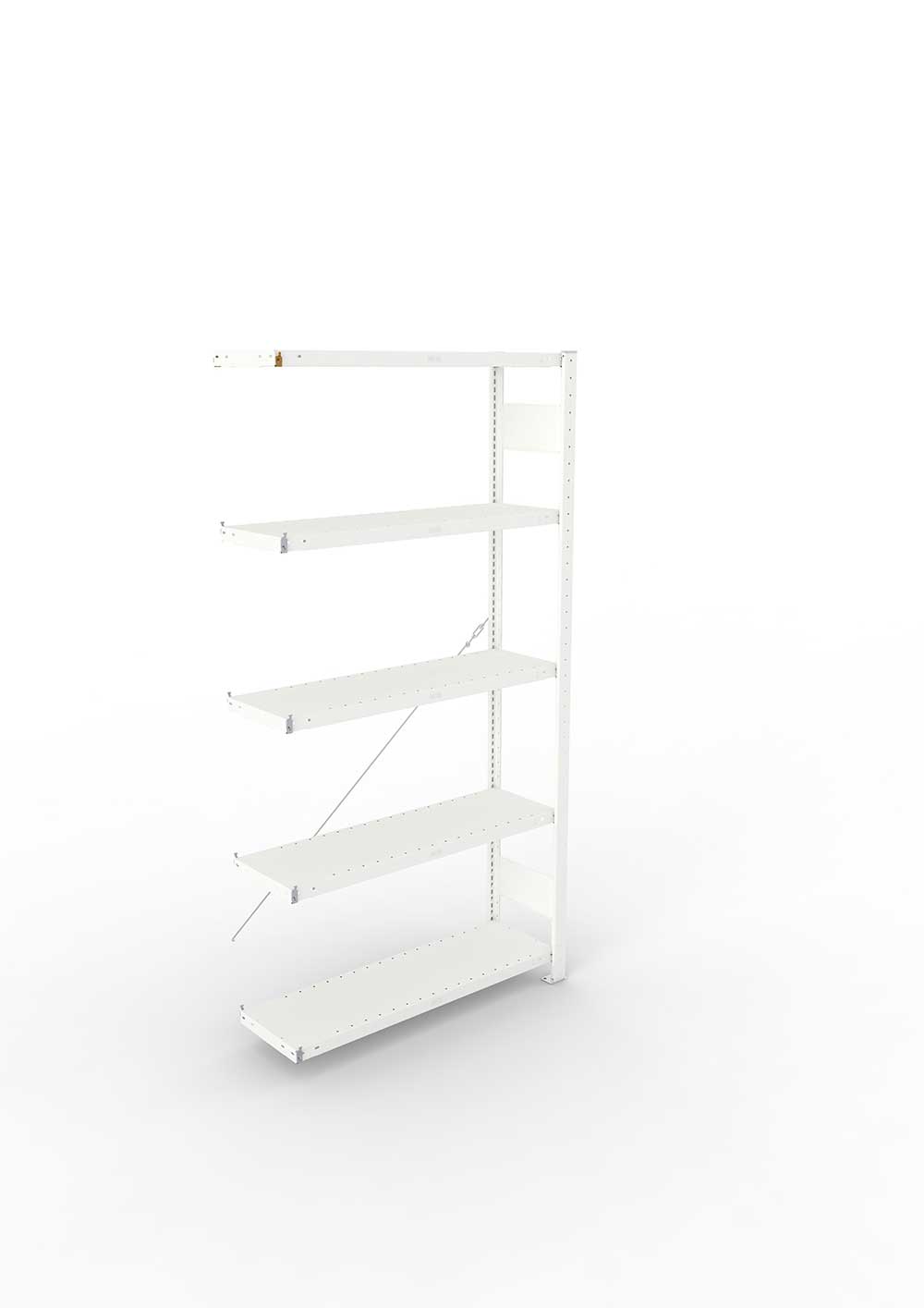 Metallregal Pro-Max Stecksystem Anbauregal – 200×100×30 cm, 230 kg, RAL 7035, 5 Böden