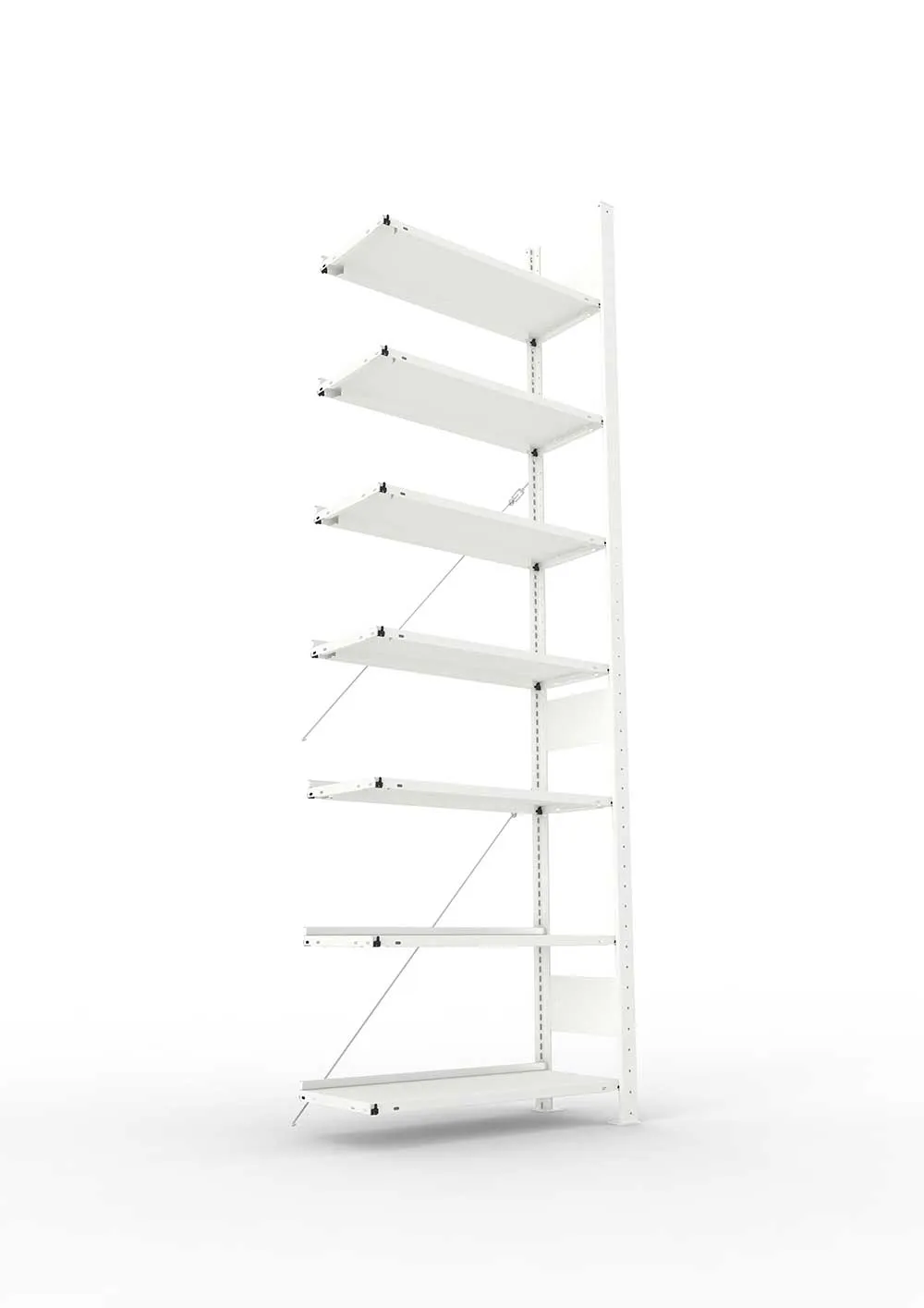Büroregal Pro-Max Stecksystem Anbauregal – 250×75×30 cm, RAL 7035, einseitig