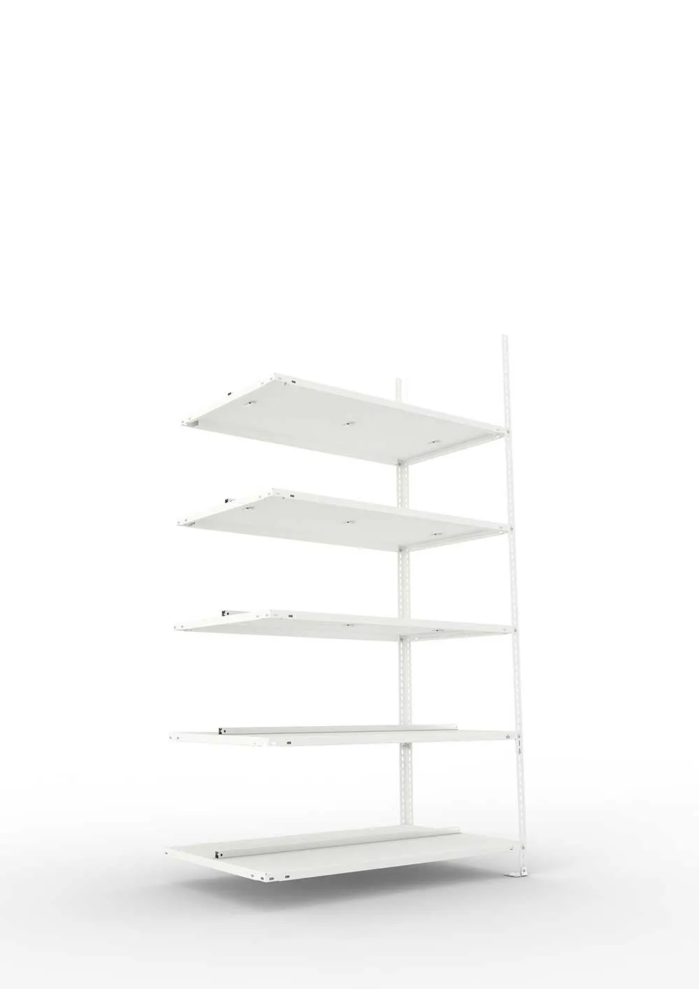 Büroregal Pro Schraubsystem Anbauregal – 185×100×60 cm, RAL 7035, doppelseitig